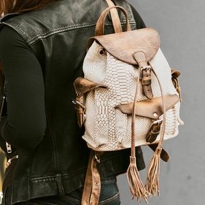 White Freebird BRETT leather backpack